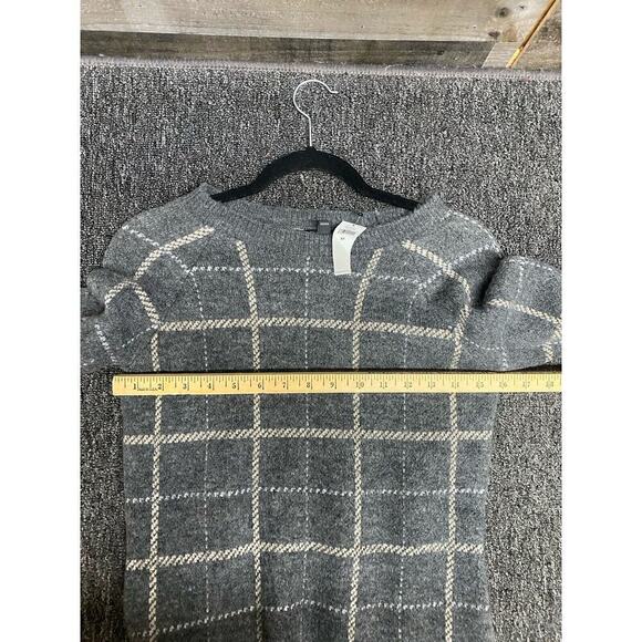BANANA REPUBLIC Windowpane Sweater Dress Gray White Striped Turtleneck Sz XS NEW - Picture 6 of 7